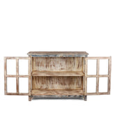 Rustica Reclaimed Solid Hard Wood Glass Door Cabinet D24